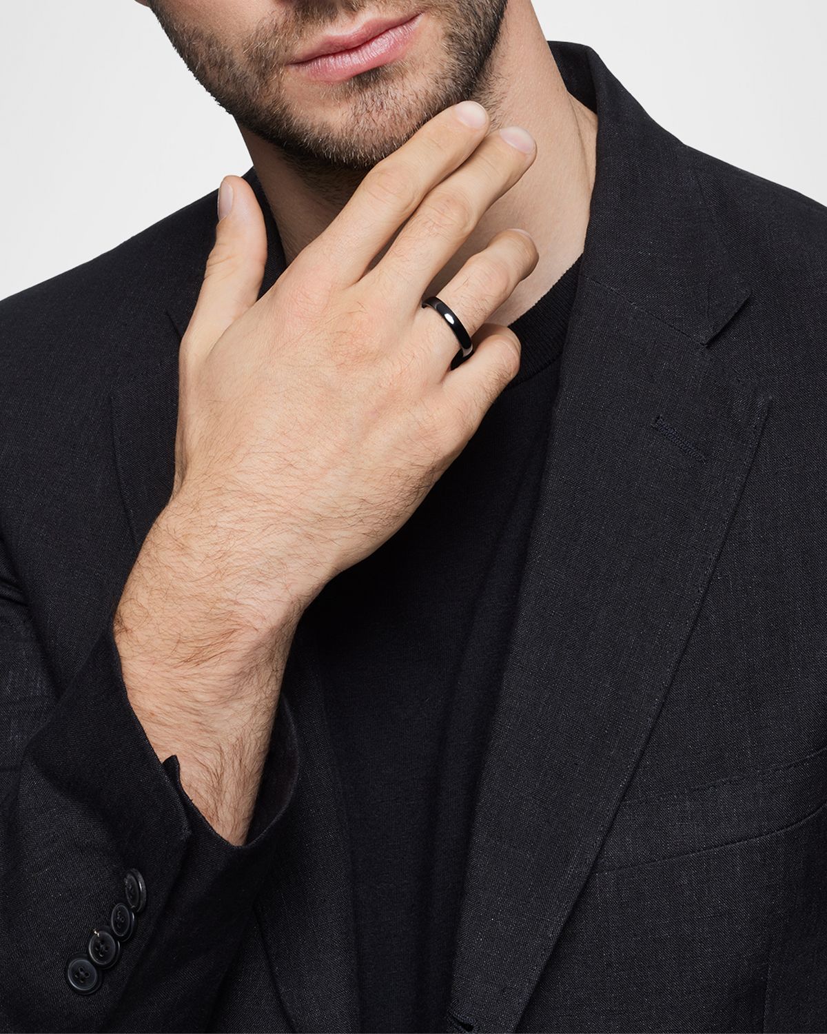 David Yurman Men 's DY Classic Band Ring in Titanium, 4mm