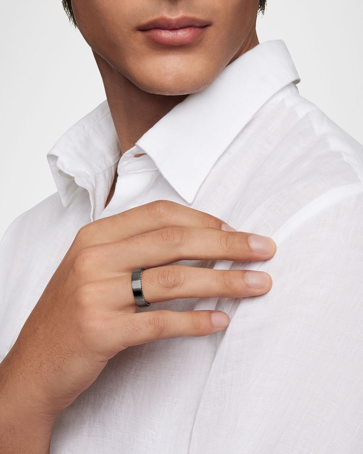 David Yurman Men 's Streamline Band Ring in Titanium, 6mm