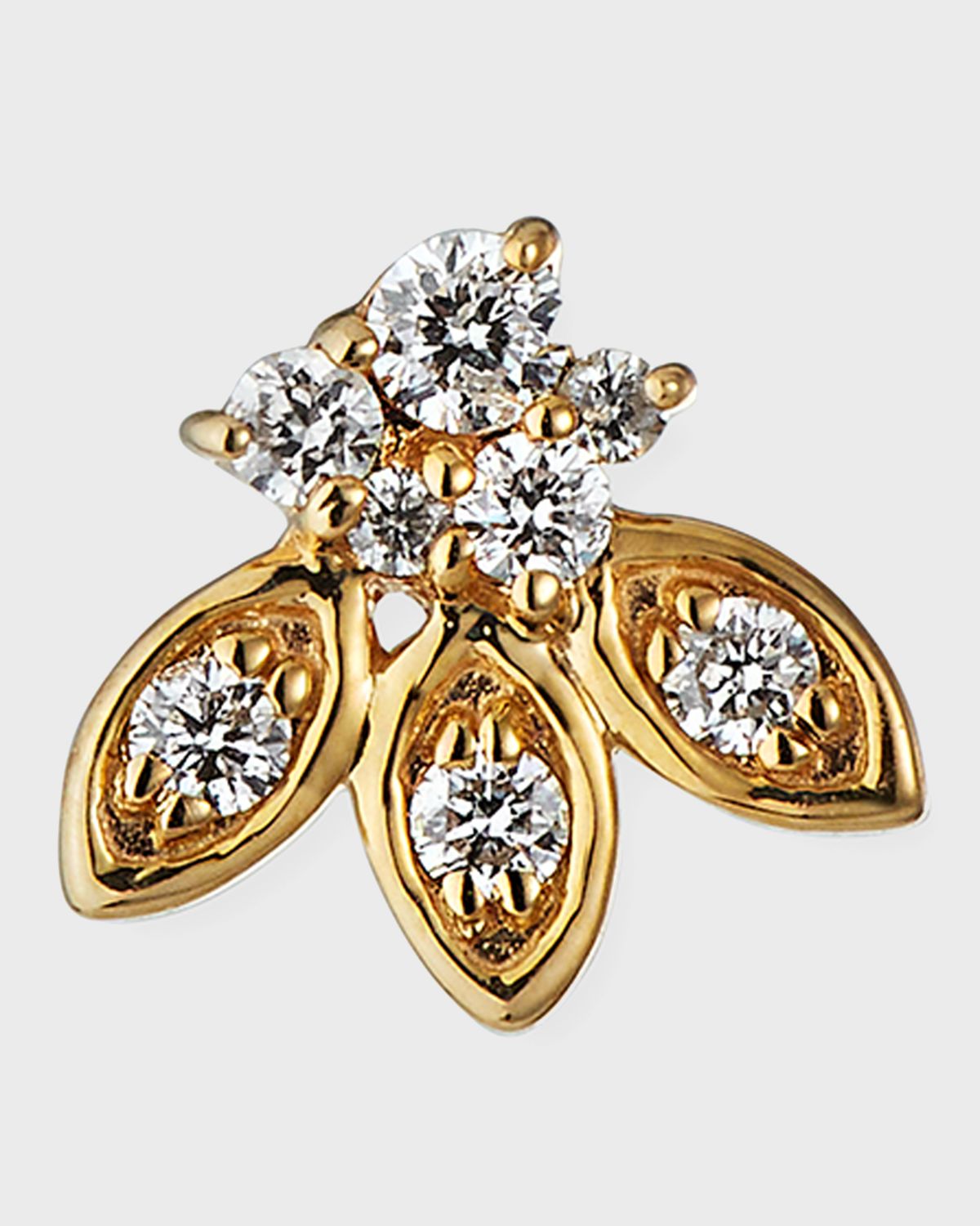 Sydney Evan Single 14k Gold Diamond Petal Stud Earring