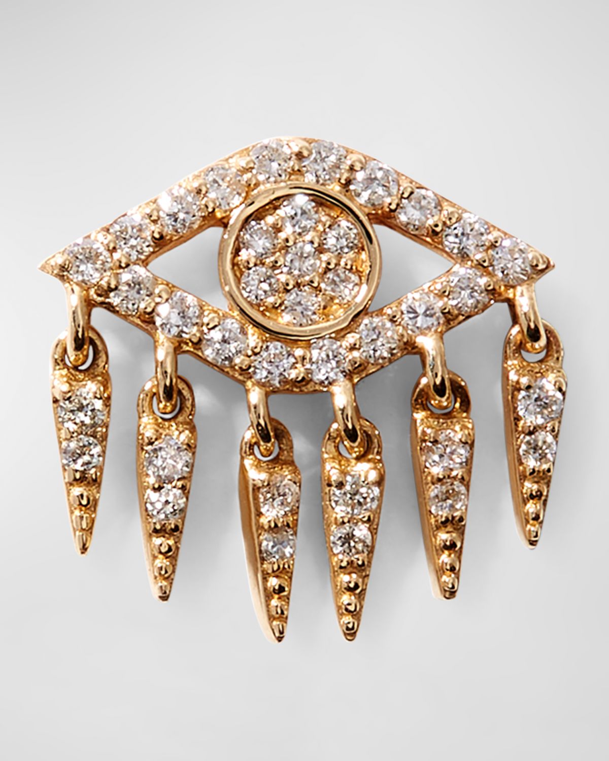 Sydney Evan 14k Diamond Evil Eye Fringe Earring (Single)