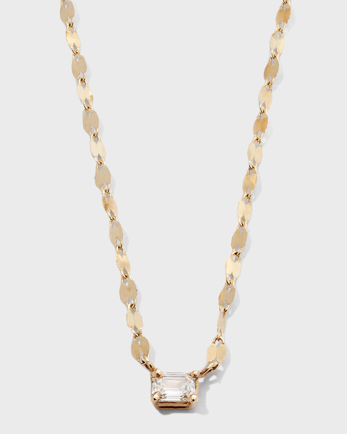 LANA 14K Gold Emerald-Cut Diamond Pendant Necklace
