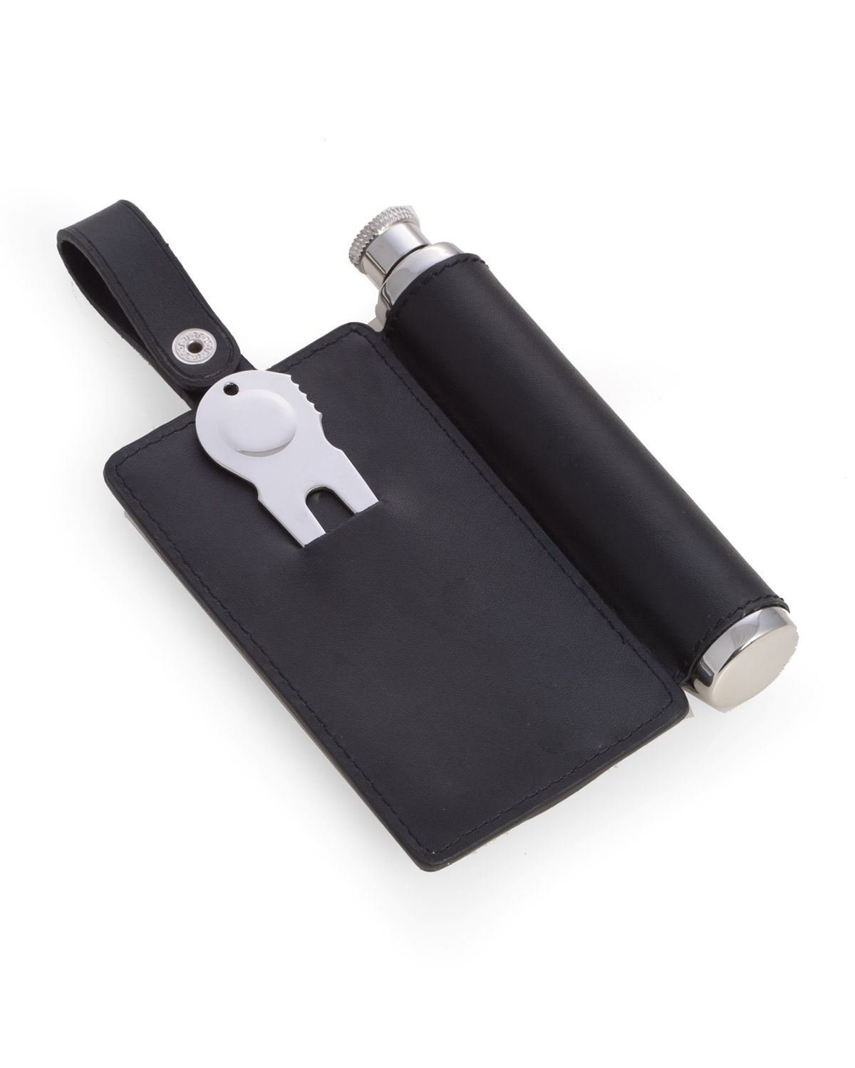 Bey-Berk Golf Accessory Set with Leather Wrap