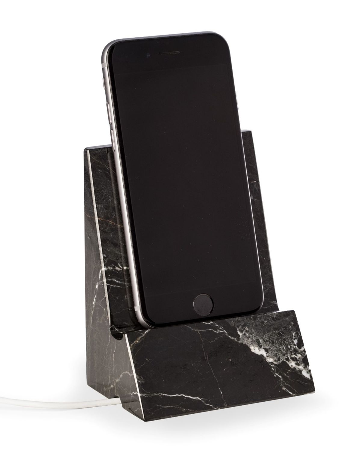 Bey-Berk Zebra Marble Phone/tablet Stand