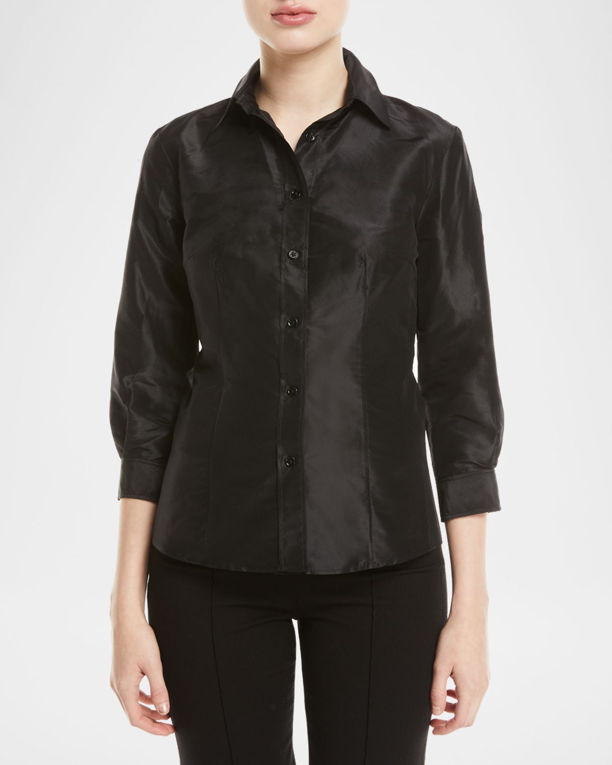 Carolina Herrera Taffeta Button-Front Shirt