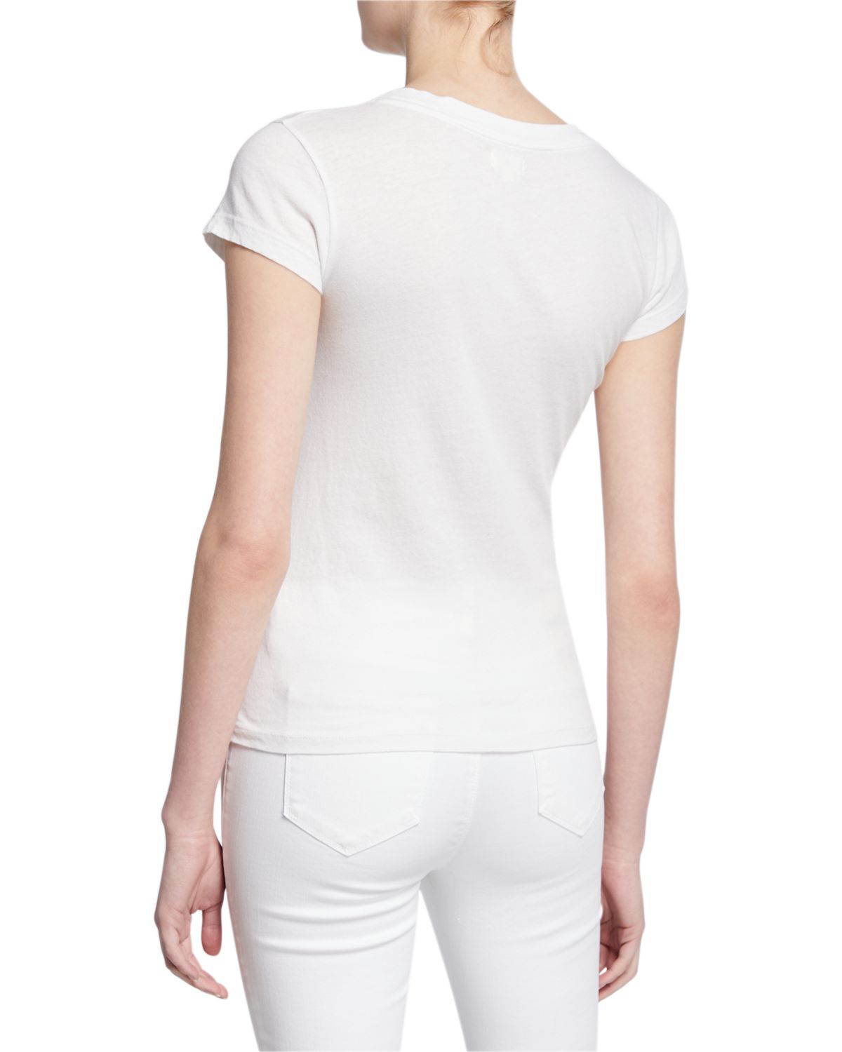 L 'Agence Becca V-Neck Short-Sleeve Tee