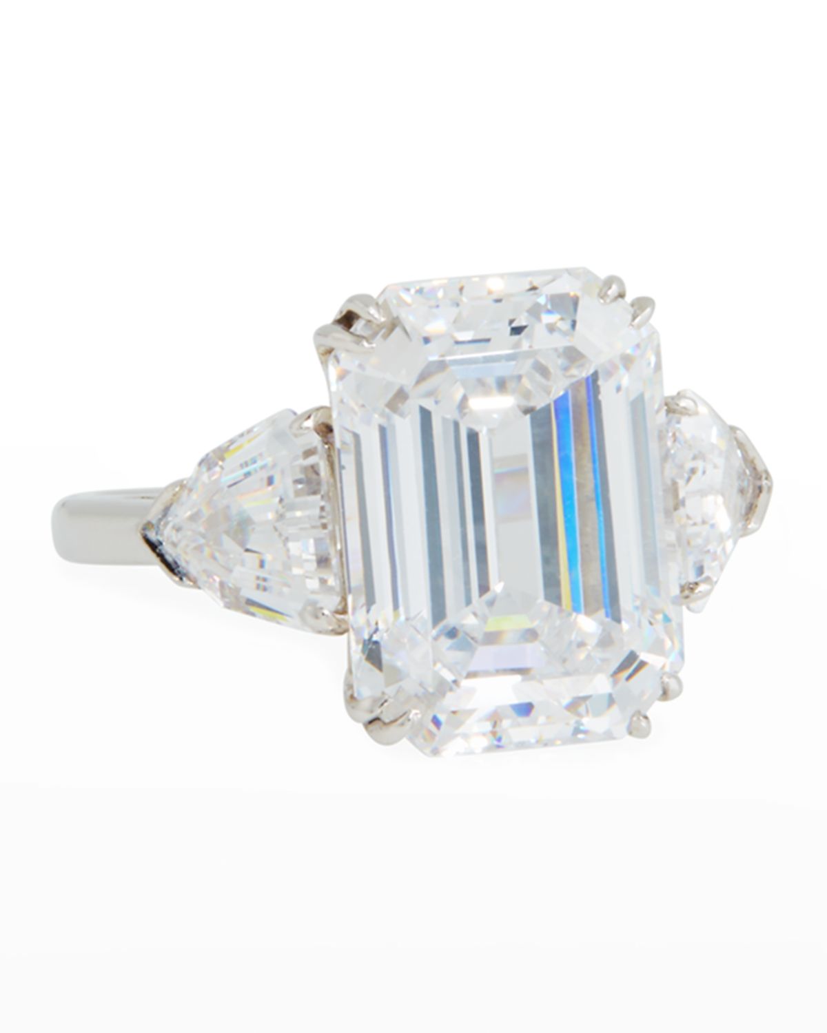 Fantasia by DeSerio 10 TCW 14k White Gold Triple Cubic Zirconia Ring
