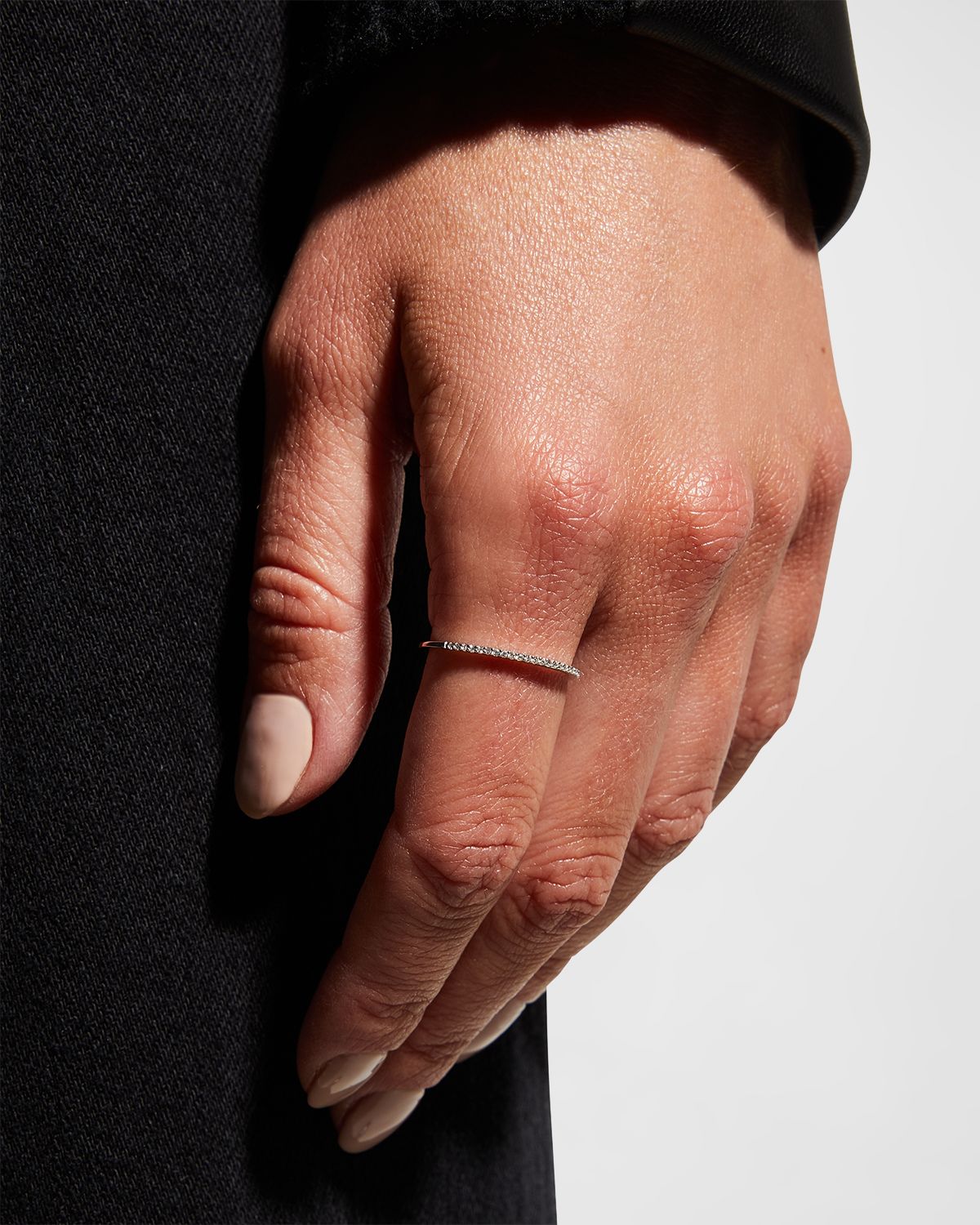 LANA 14K Gold Thin Flawless Diamond Stack Ring