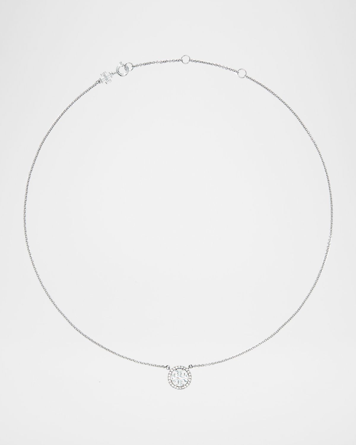 Tory Burch Icon Pavé Pendant Necklace