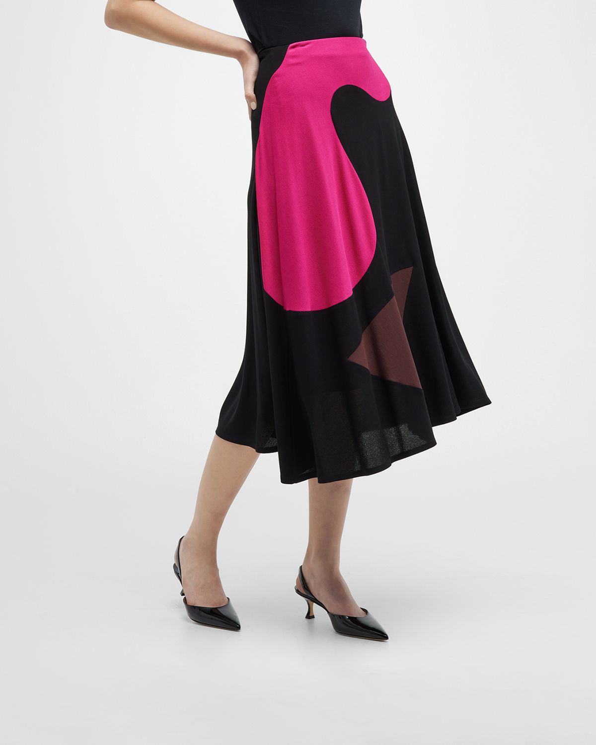 Manolo Blahnik Carolyne Low-Heel Patent Halter Pumps