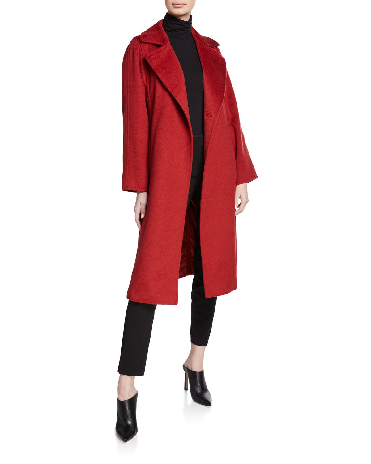 Max Mara Manuela Camel Hair Belted Wrap Coat