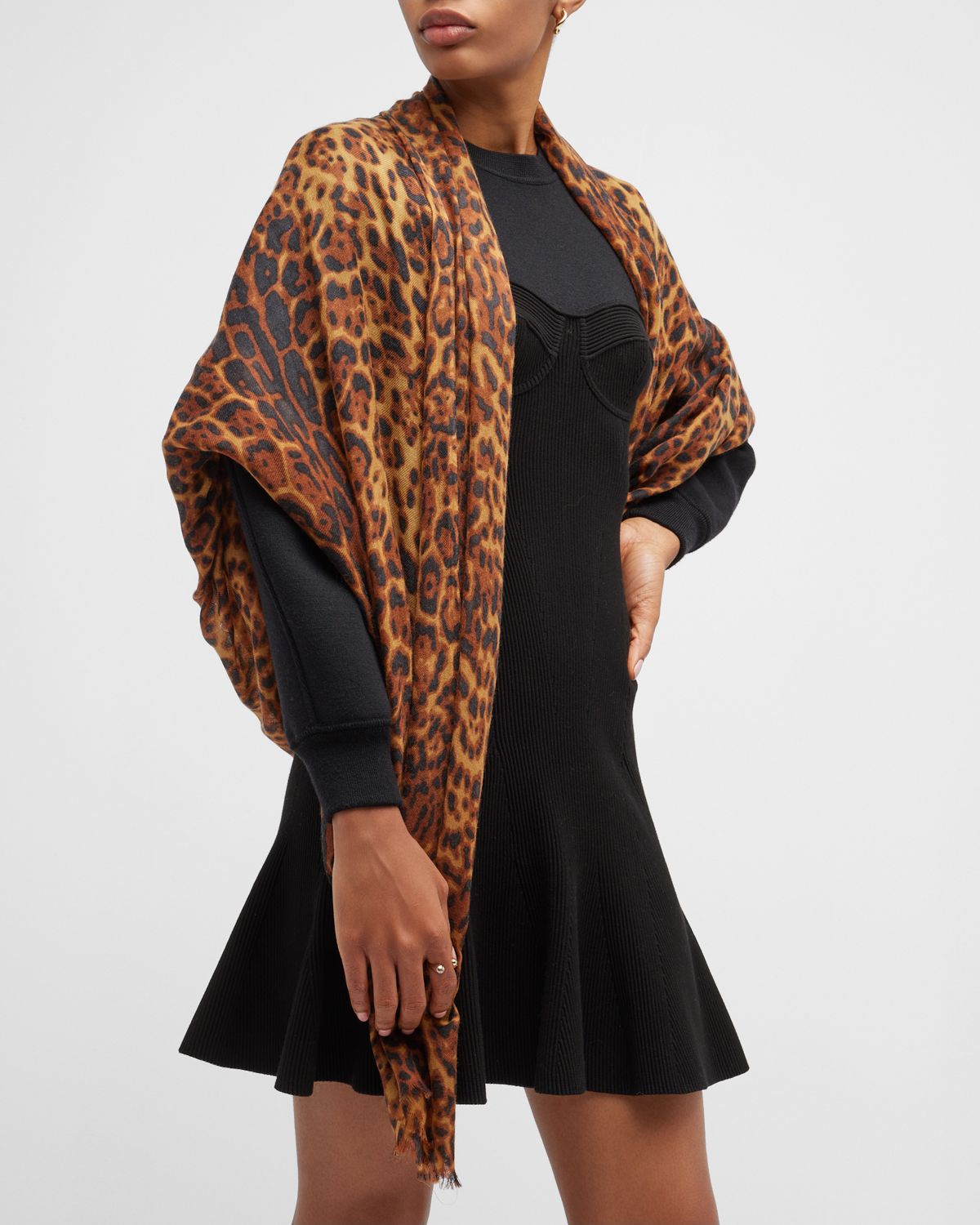 Sofia Cashmere Lightweight Cashmere Leopard-Print Scarf | Thumbnail 4