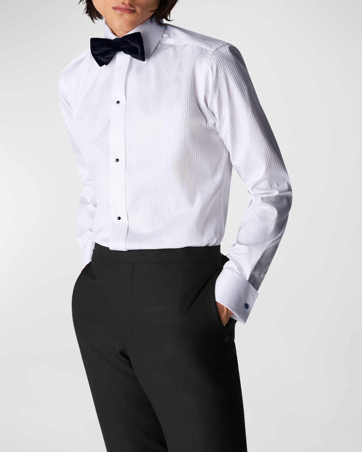 Eton Contemporary-Fit Tonal Satin Striped Formal Shirt