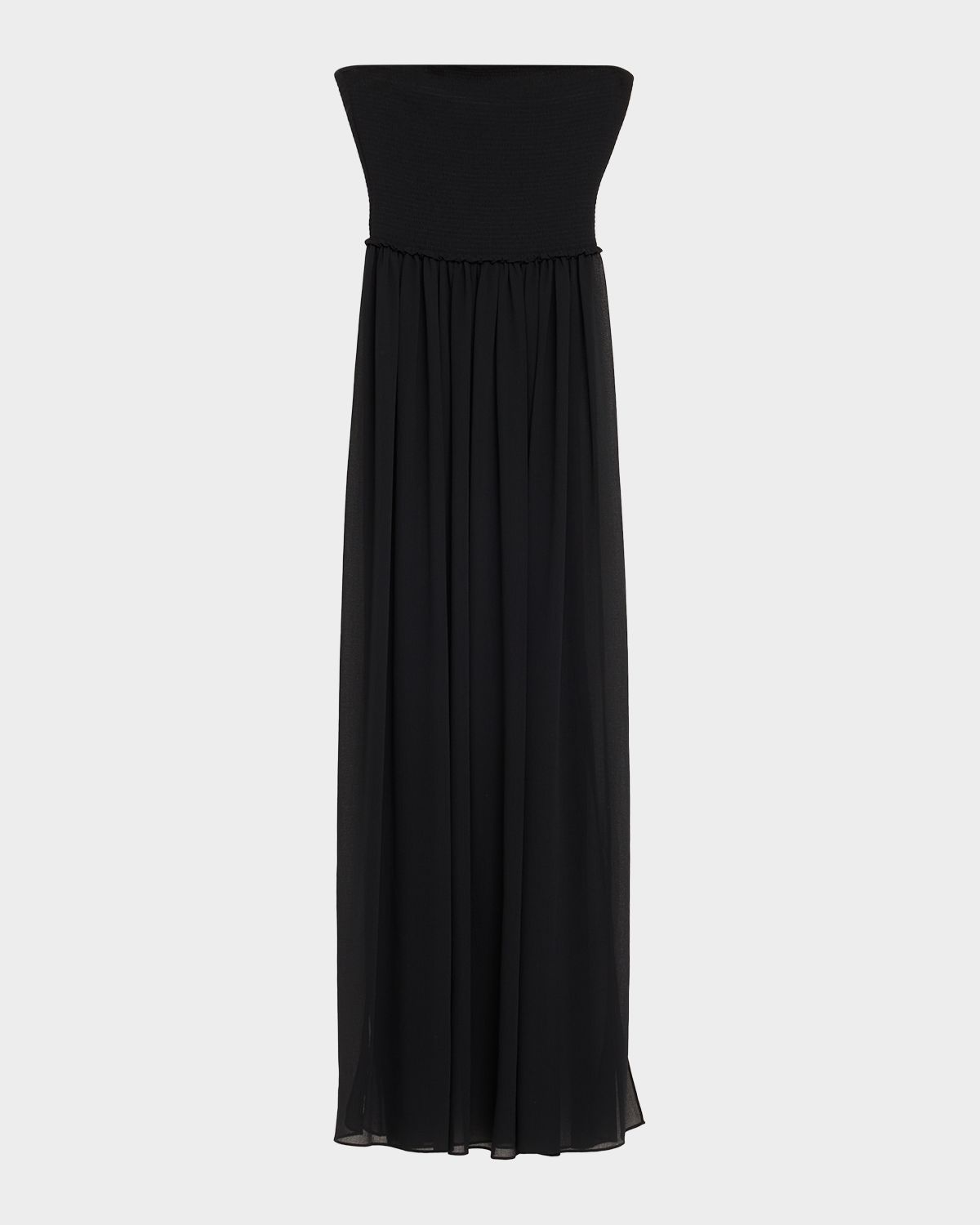 Ramy Brook Calista Smocked Strapless Side-Split Coverup Dress