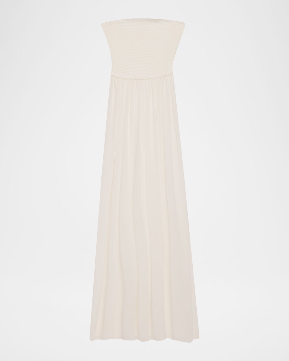 Ramy Brook Calista Smocked Strapless Side-Split Coverup Dress