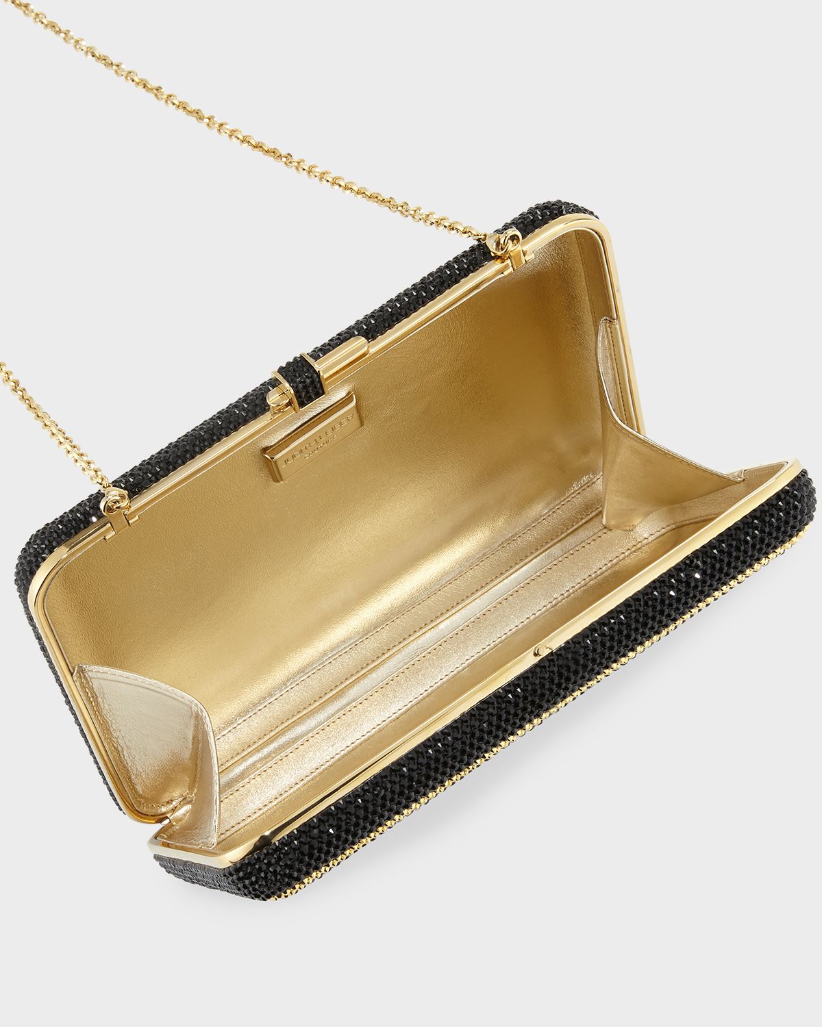 Judith Leiber Couture Black Card Slim Minaudiere Clutch