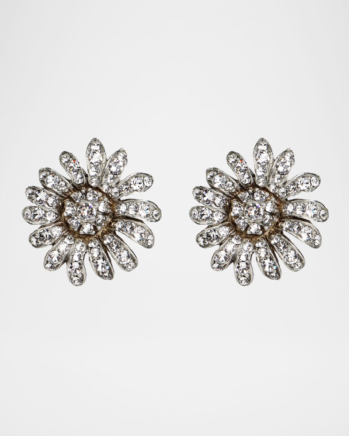 Ben-Amun Crystal Daisy Clip-On Earrings