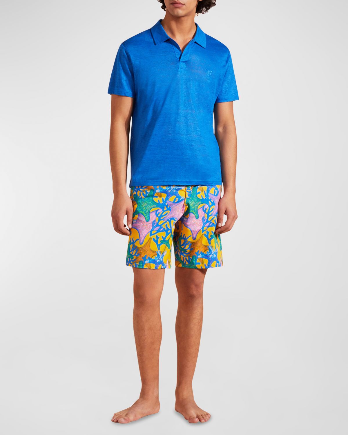 Vilebrequin Men 's Pyramid Linen Polo Shirt