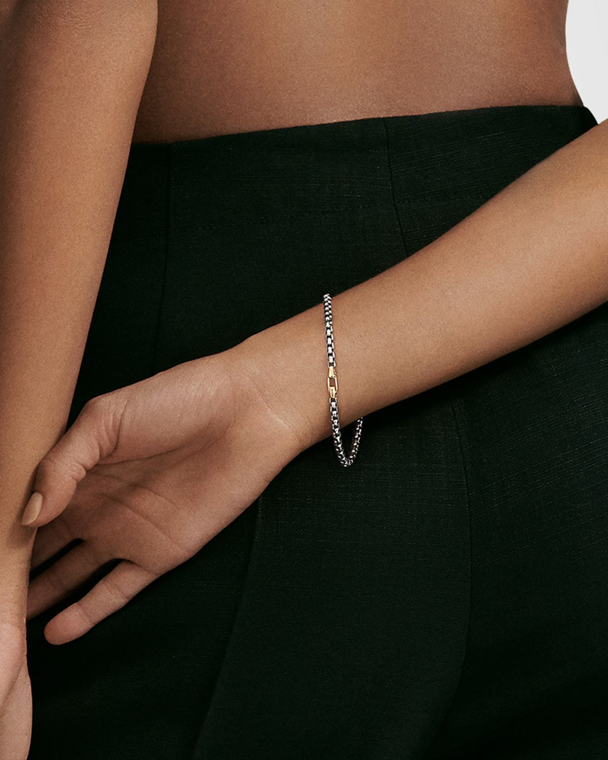 David Yurman DY Bel Aire Bracelet in Silver and 14k Gold, 4mm