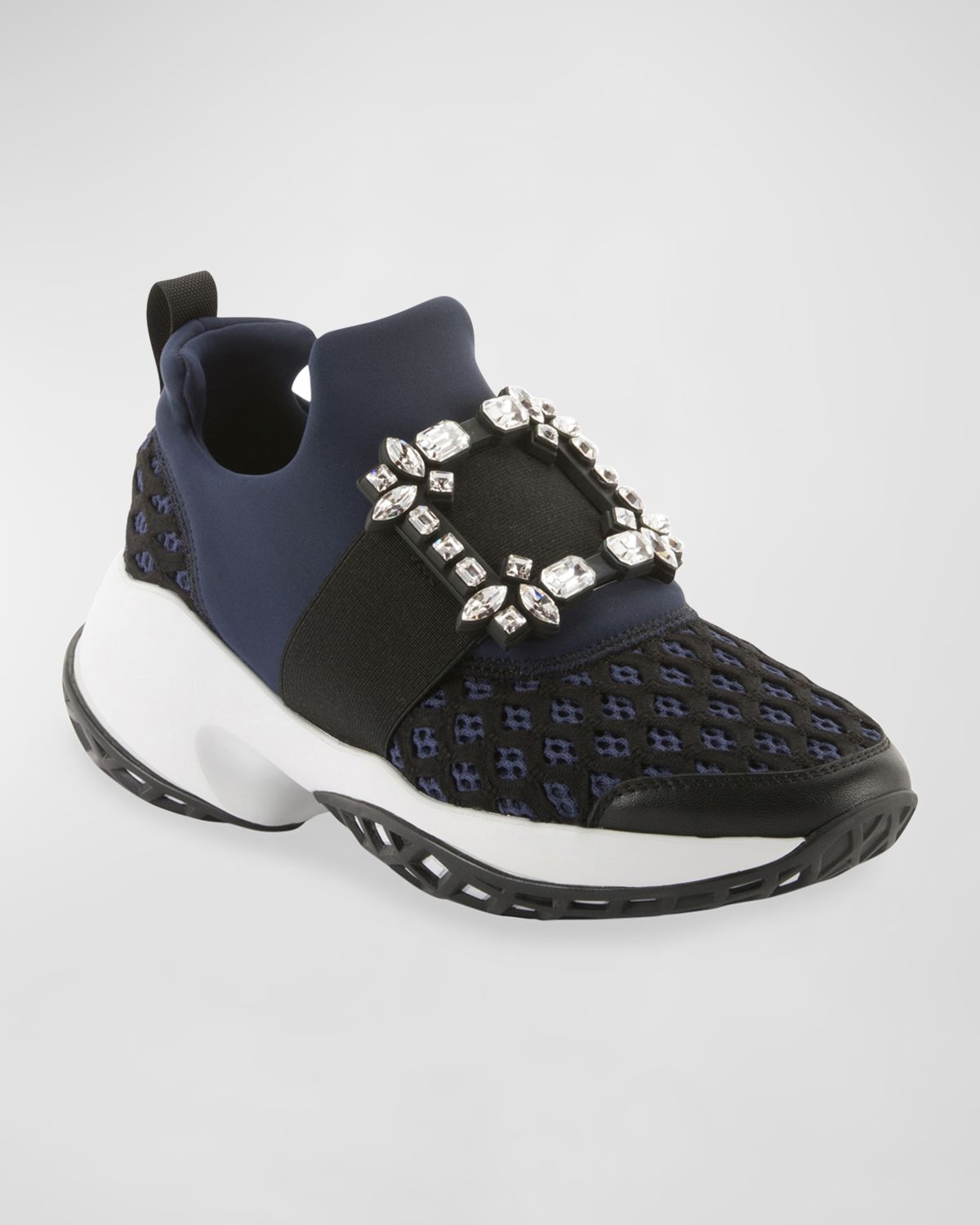 Roger Vivier Running Strass Buckle Stretch Sneakers