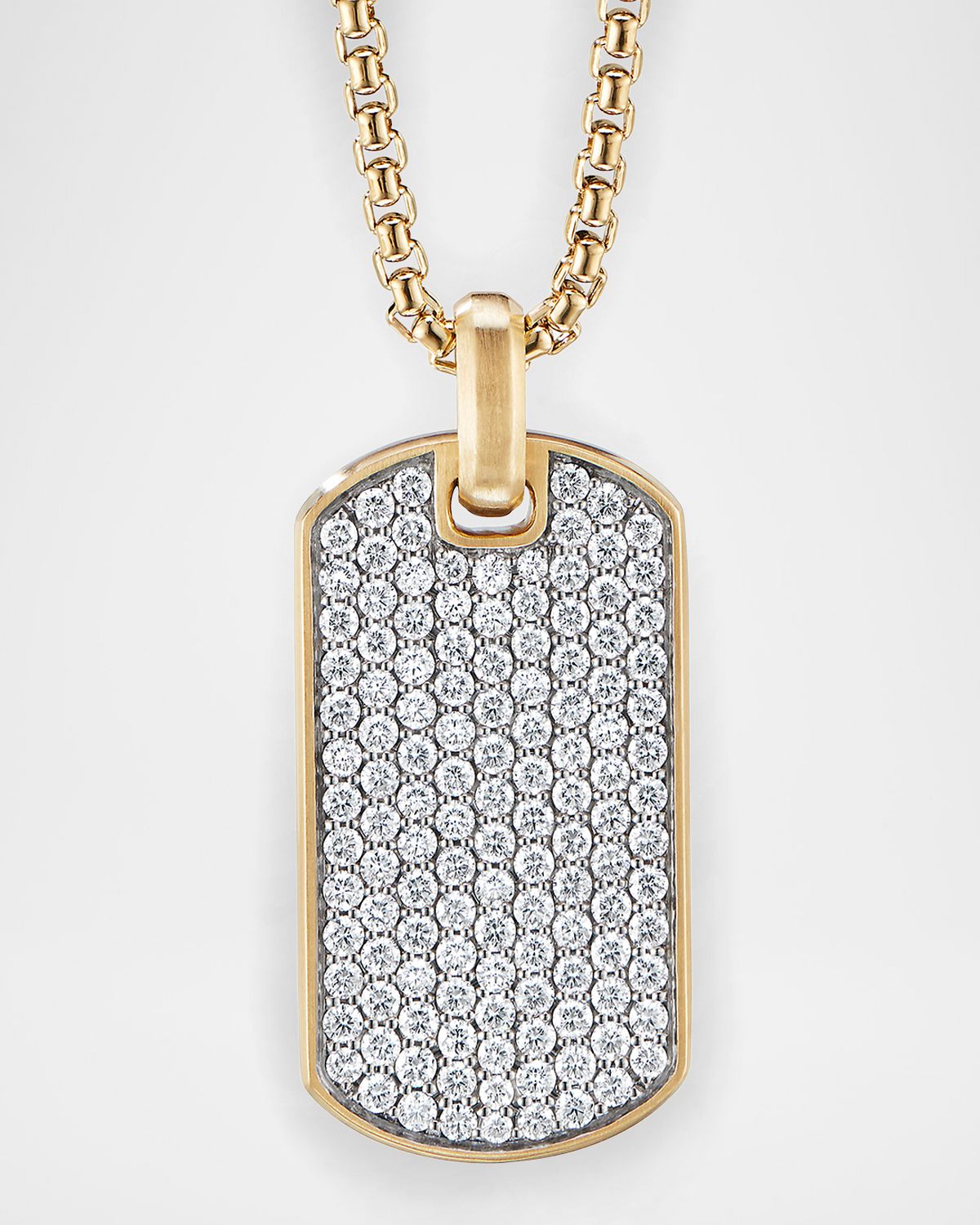 David Yurman Men 's Chevron Tag Pendant in 18K Gold, 35mm