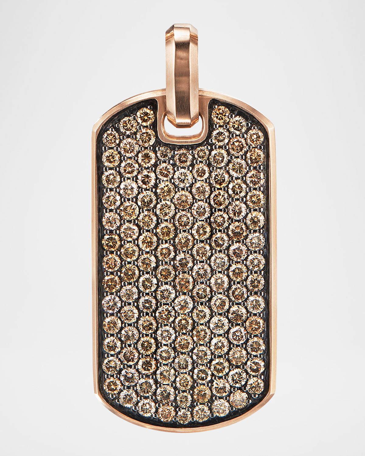 David Yurman Men 's Streamline Tag Pendant with Diamonds in 18K Rose Gold, 35mm