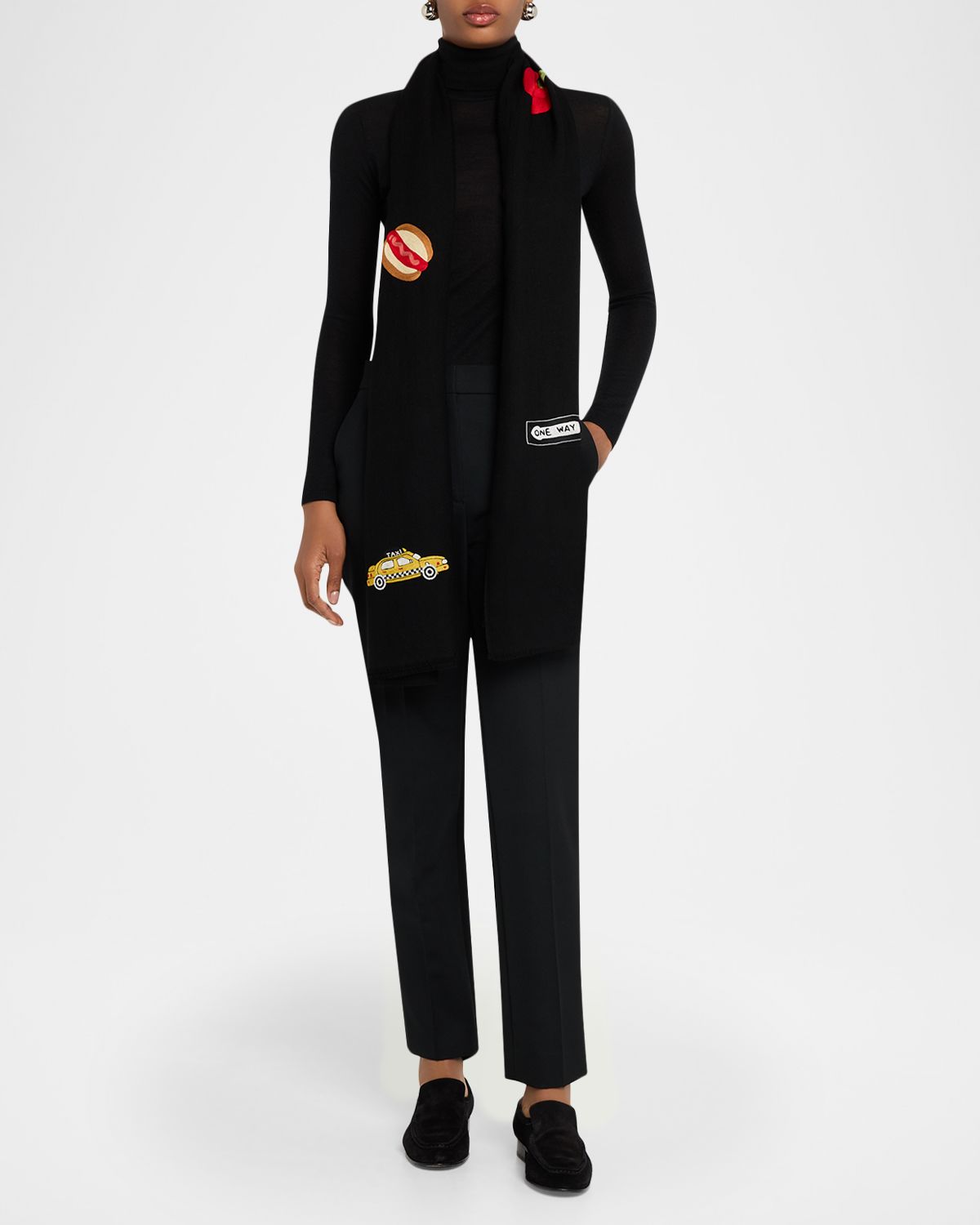 Janavi India New York Motif 7 Merino Wool Scarf