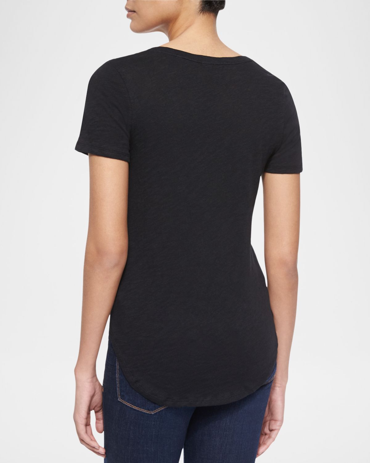 ATM Anthony Thomas Melillo Short-Sleeve V-Neck Slub Jersey Tee