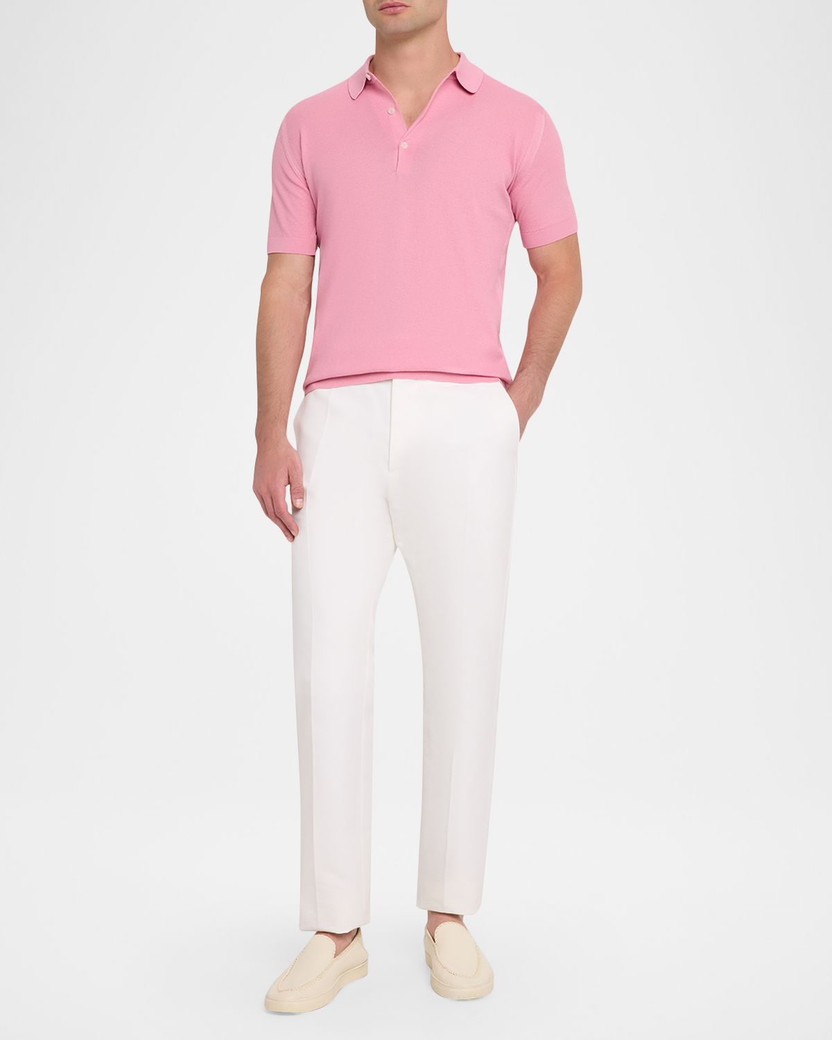 John Smedley Men 's Roth Cotton Polo Shirt | Thumbnail 5 John Smedley Men 's Roth Cotton Polo Shirt | Thumbnail 5