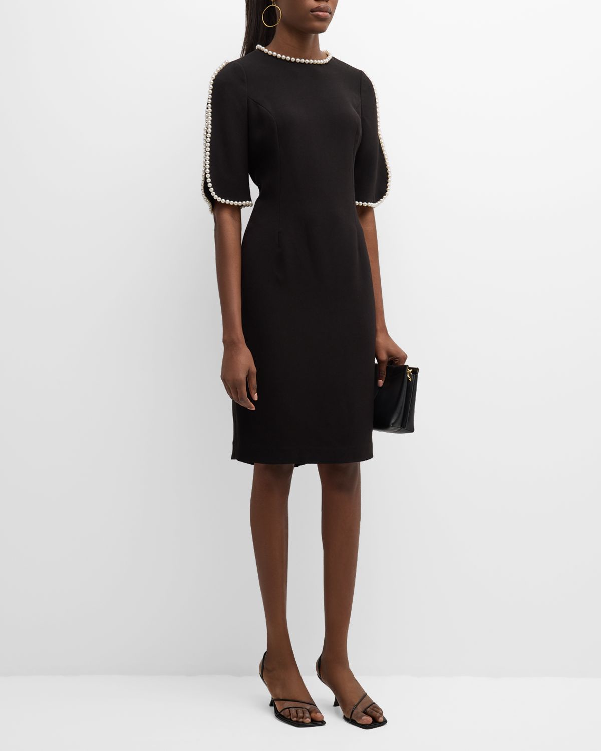 Rickie Freeman for Teri Jon Pearl Trimmed Sheath Dress
