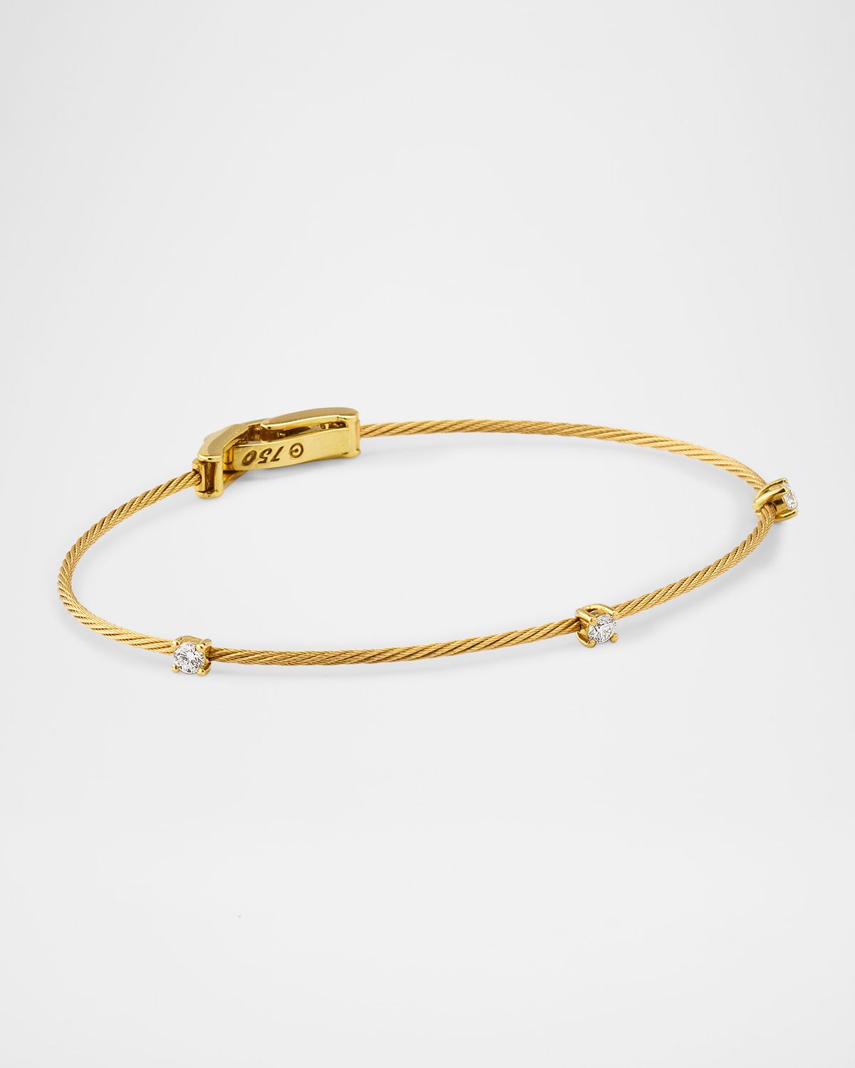 Paul Morelli 18K Yellow Gold 3 Diamond Rope Bracelet | Thumbnail 2