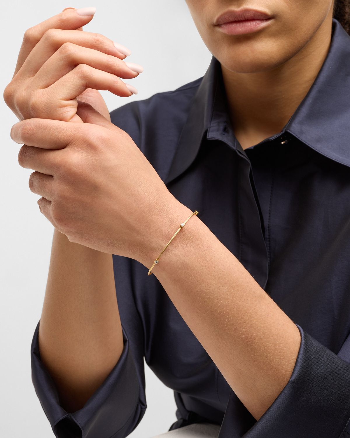 Paul Morelli 18K Yellow Gold 3 Diamond Rope Bracelet | Thumbnail 4