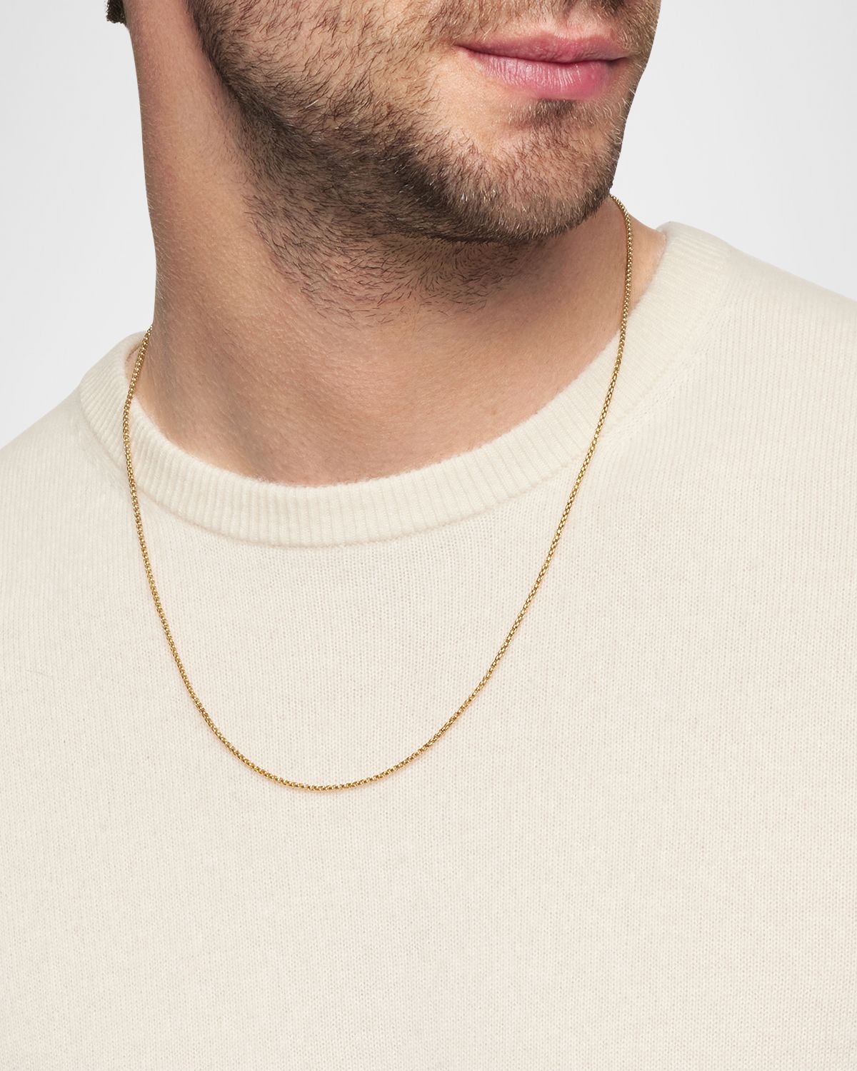 David Yurman Men's Box Chain Necklace in 18K Gold, 1.7mm, 24"L