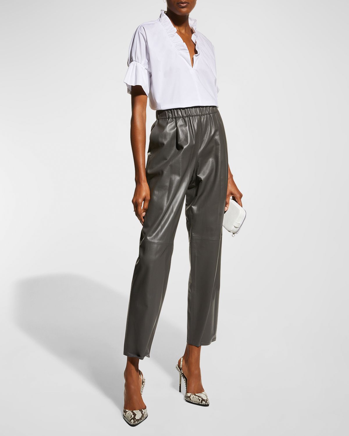 Finley Crosby Flounce Neck & Sleeve Silky Poplin Shirt | Thumbnail 5 Finley Crosby Flounce Neck & Sleeve Silky Poplin Shirt | Thumbnail 5