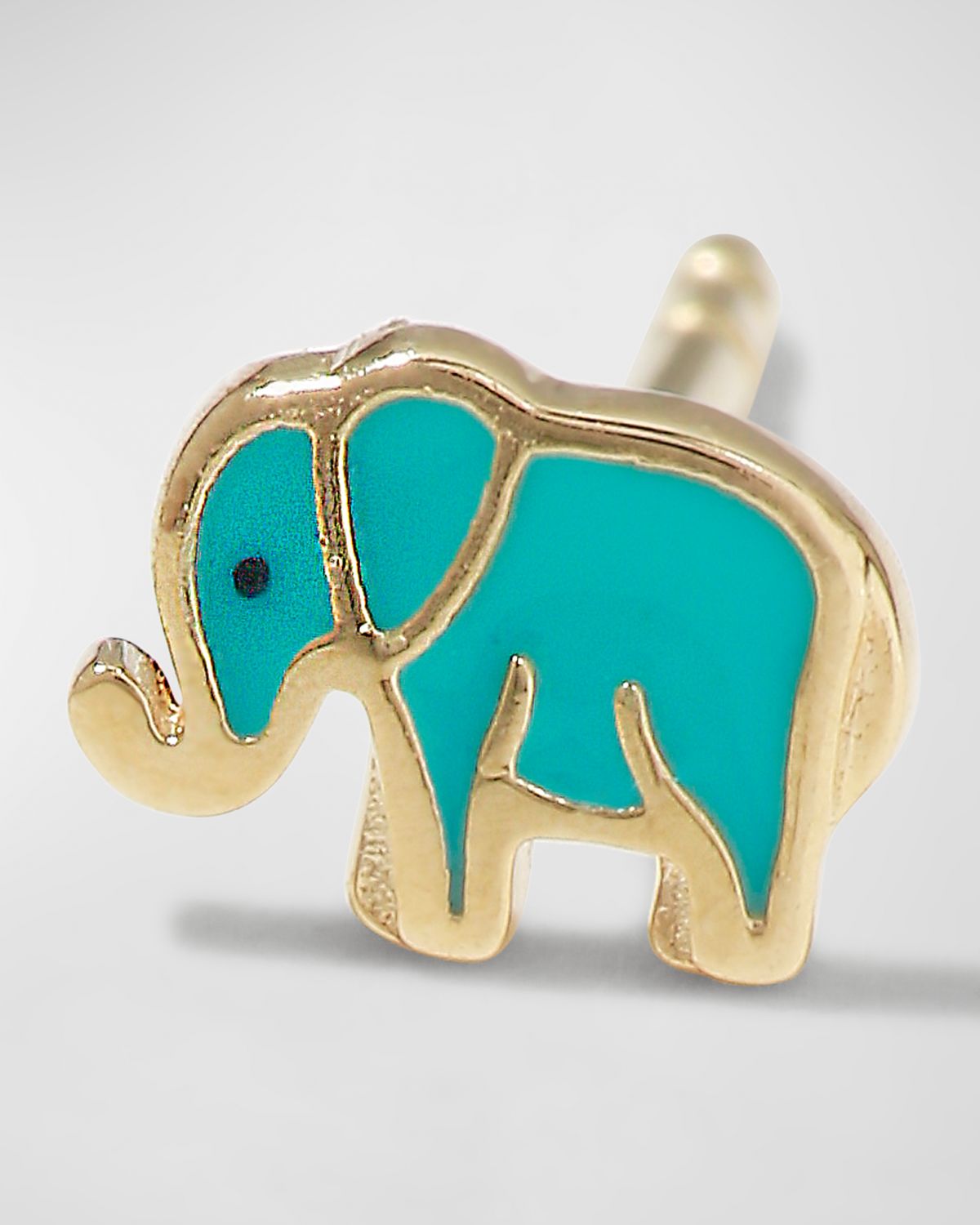 Sydney Evan 14k Mini Elephant Enamel Single Stud Earring