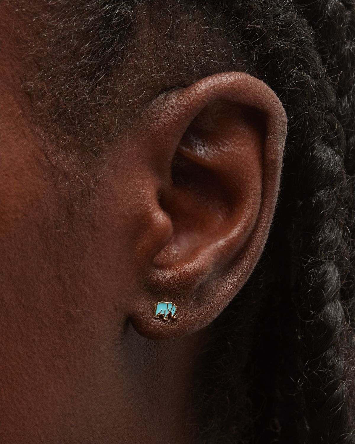 Sydney Evan 14k Mini Elephant Enamel Single Stud Earring