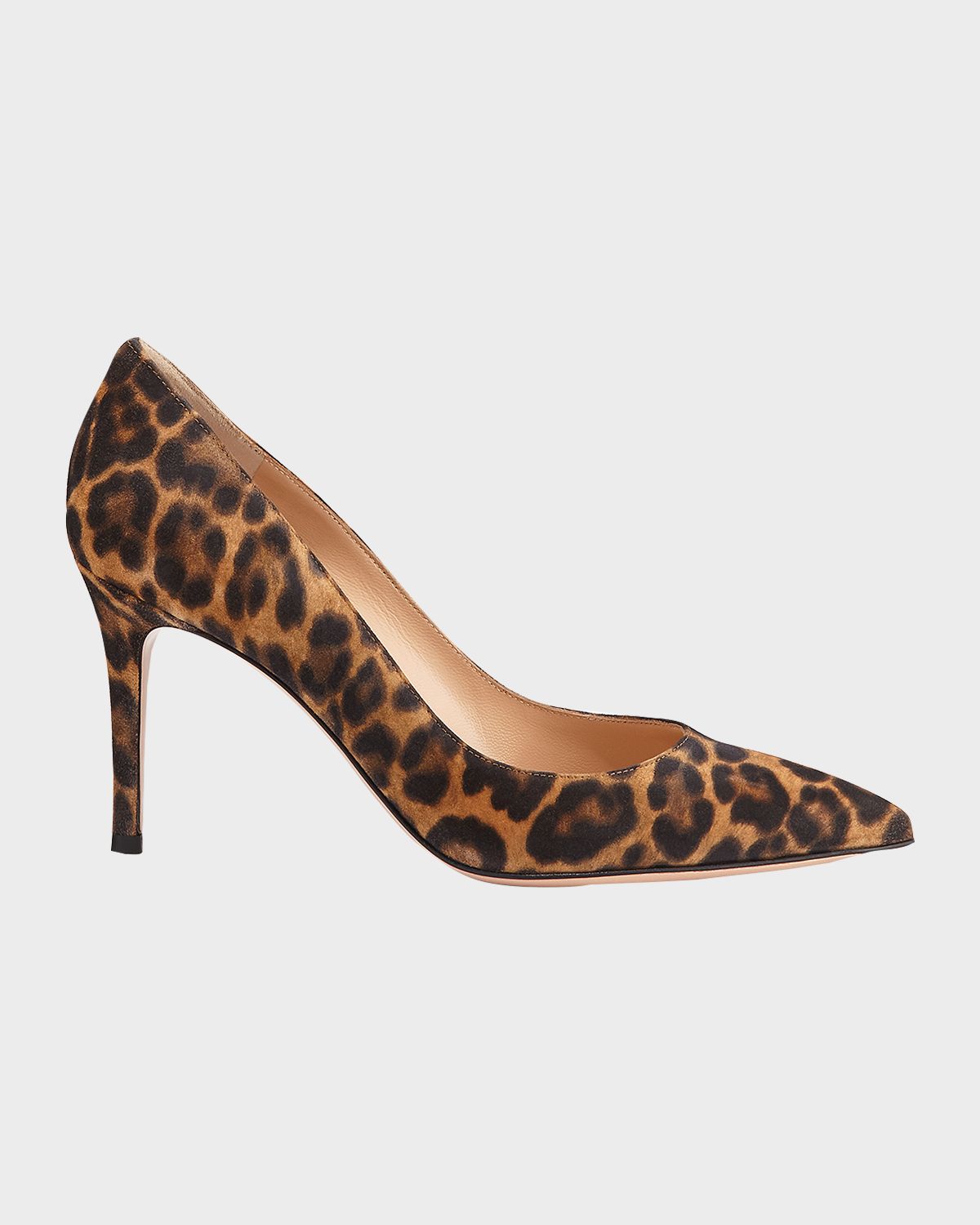 Gianvito Rossi 85mm Gianvito Leopard Suede Pointed-Toe Pumps