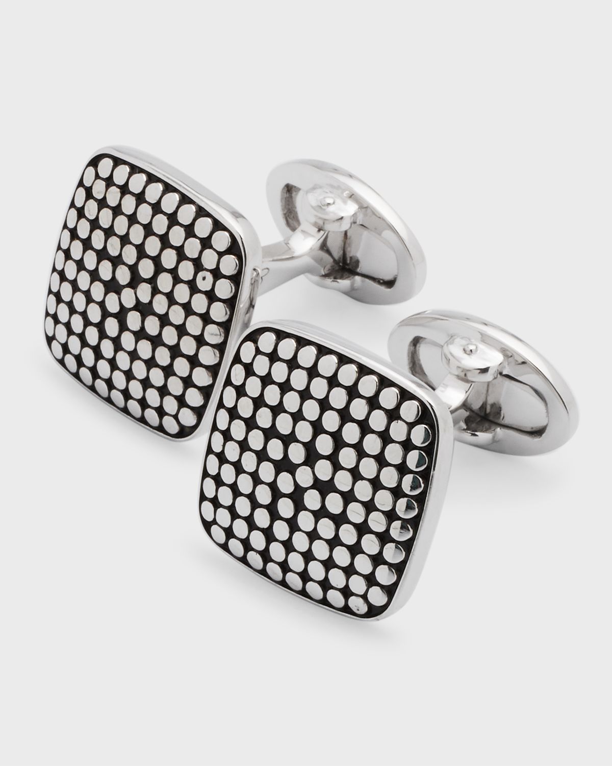Jan Leslie Men's Sterling Silver Dotted Square Cufflinks