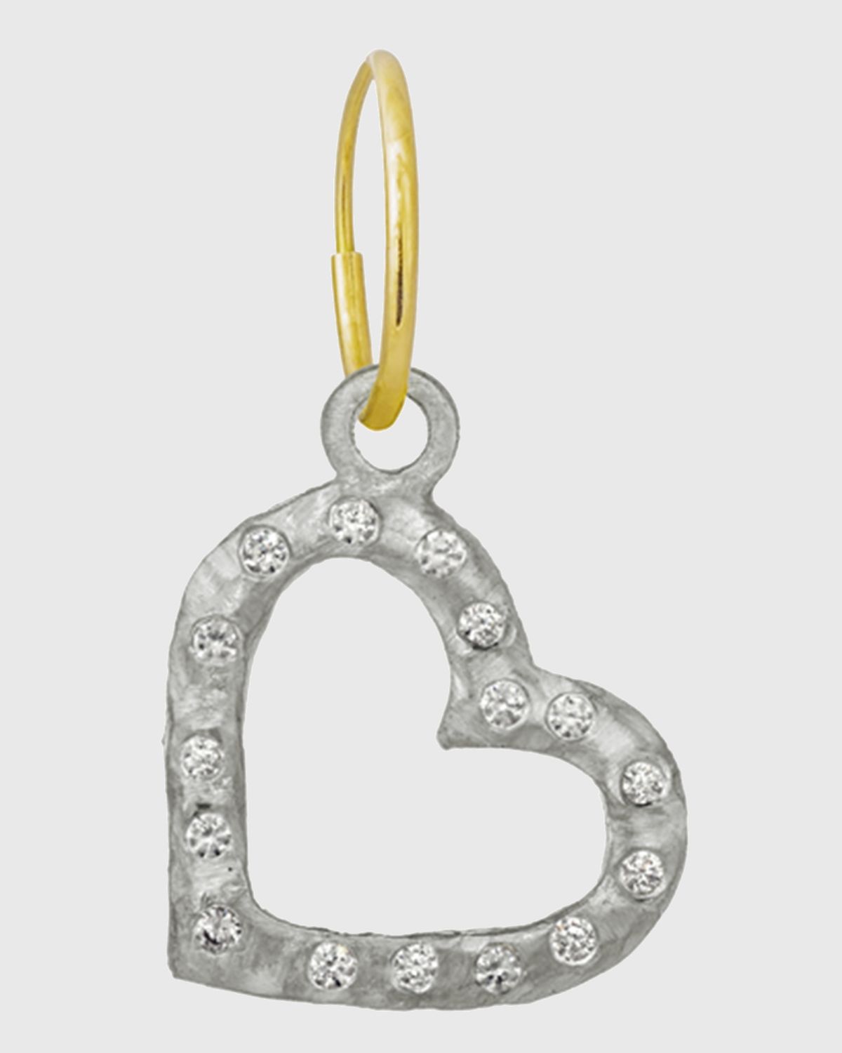 Lee Brevard Compass Heart Earring w/ Cubic Zirconia, Single