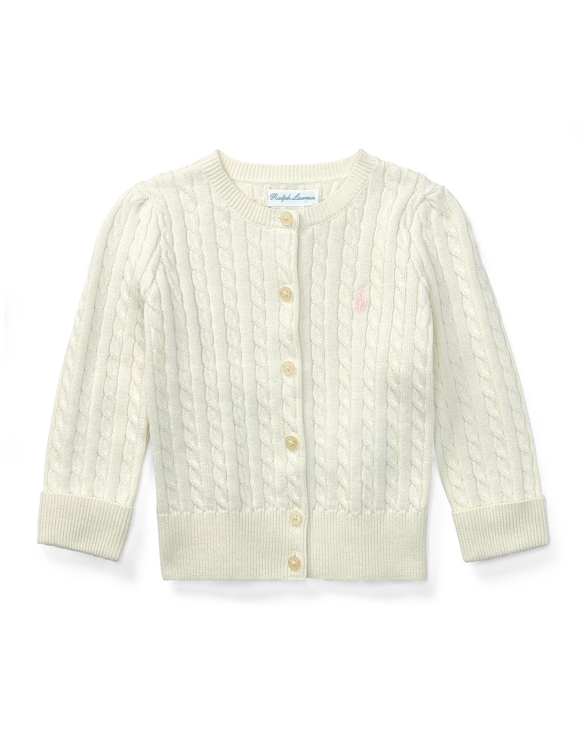 Polo Ralph Lauren Cable Knit Cotton Cardigan, Size 3M-12M