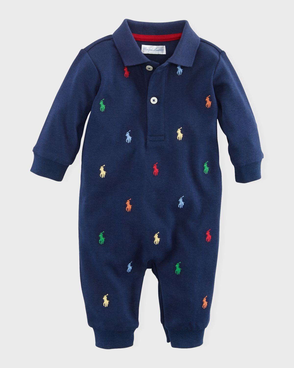 Polo Ralph Lauren Logo Embroidery Polo Coverall, Size 3M-12M