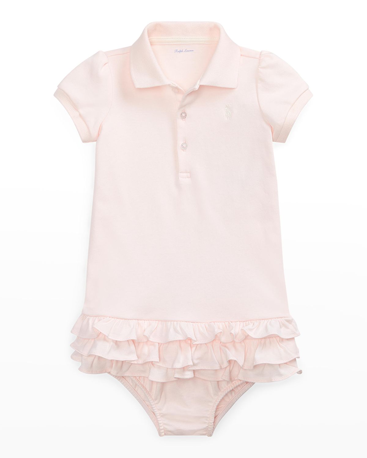 Polo Ralph Lauren Cupcake Ruffle Hem Polo Dress With Bloomers, Size 6M-18M