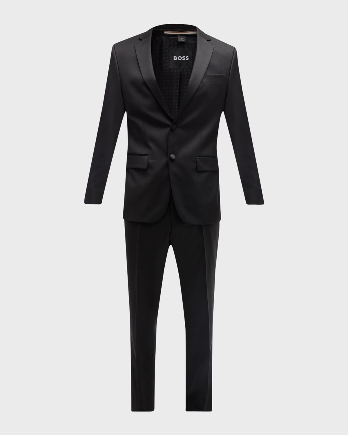 BOSS Men 's Halven Gentry Satin Lapel Wool Two-Piece Tuxedo