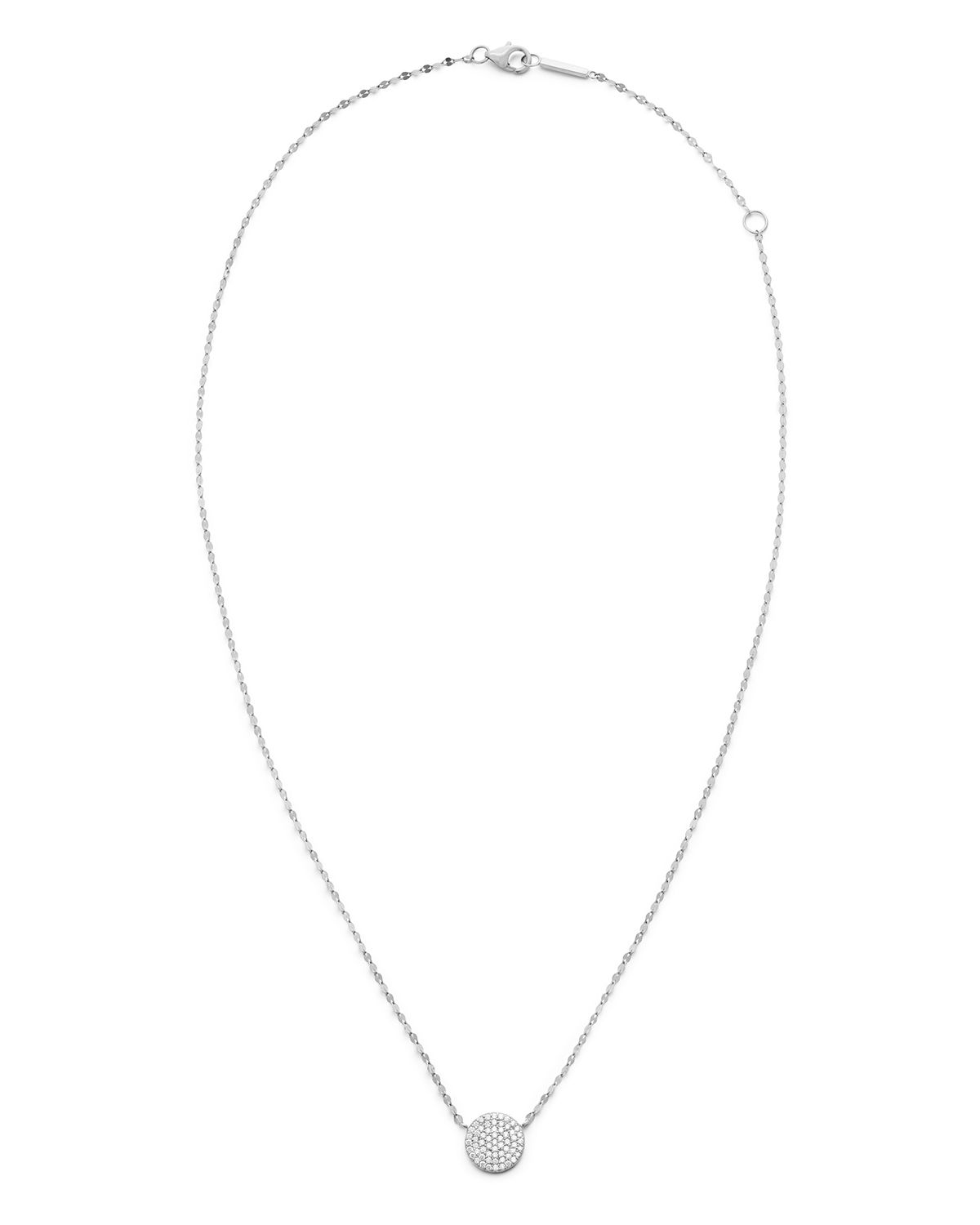 LANA 14K Gold Diamond Pave Disc Pendant Necklace