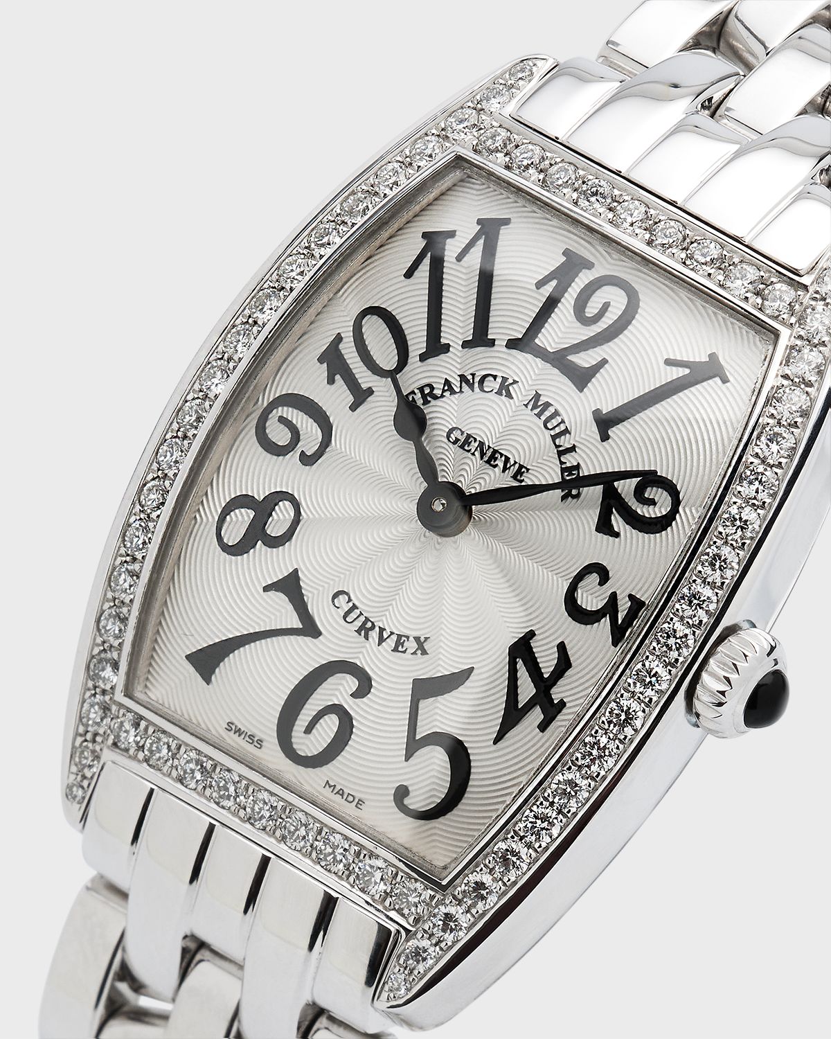 Franck Muller Curvex Stainless Steel Diamond Watch