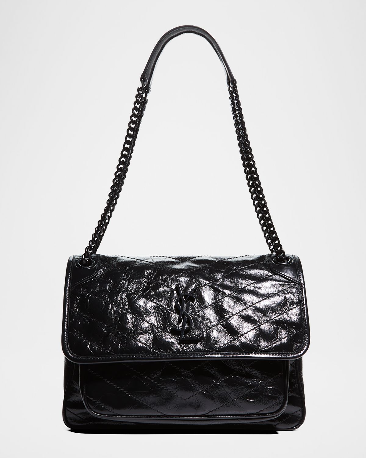 Saint Laurent Niki Medium Flap YSL Shoulder Bag in Crinkled Leather | Thumbnail 7 Saint Laurent Niki Medium Flap YSL Shoulder Bag in Crinkled Leather | Thumbnail 7
