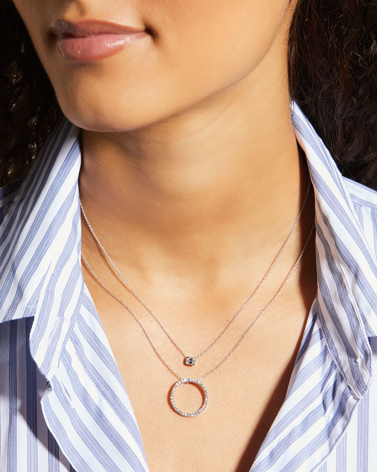 Roberto Coin 18k Emerald-Cut Diamond Solitaire Necklace