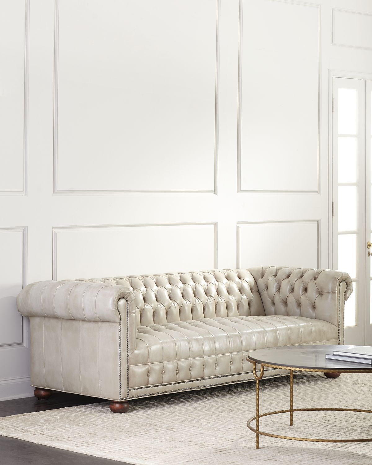 Old Hickory Tannery Olga Leather Chesterfield Sofa, 94" | Thumbnail 7 Old Hickory Tannery Olga Leather Chesterfield Sofa, 94" | Thumbnail 7