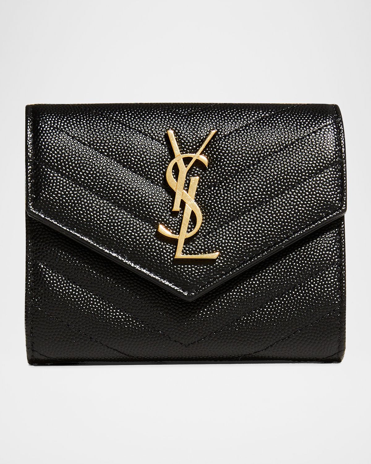 Saint Laurent Cassandre YSL Monogram Trifold Wallet in Grained Leather | Thumbnail 5 Saint Laurent Cassandre YSL Monogram Trifold Wallet in Grained Leather | Thumbnail 5