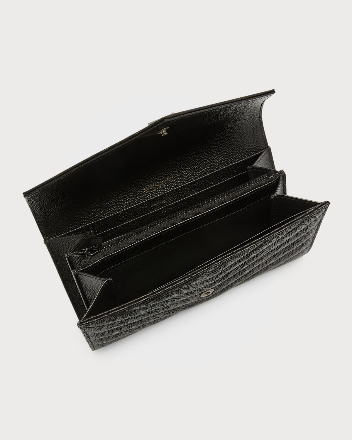 Saint Laurent YSL Monogram Large Flap Wallet in Grained Leather | Thumbnail 2