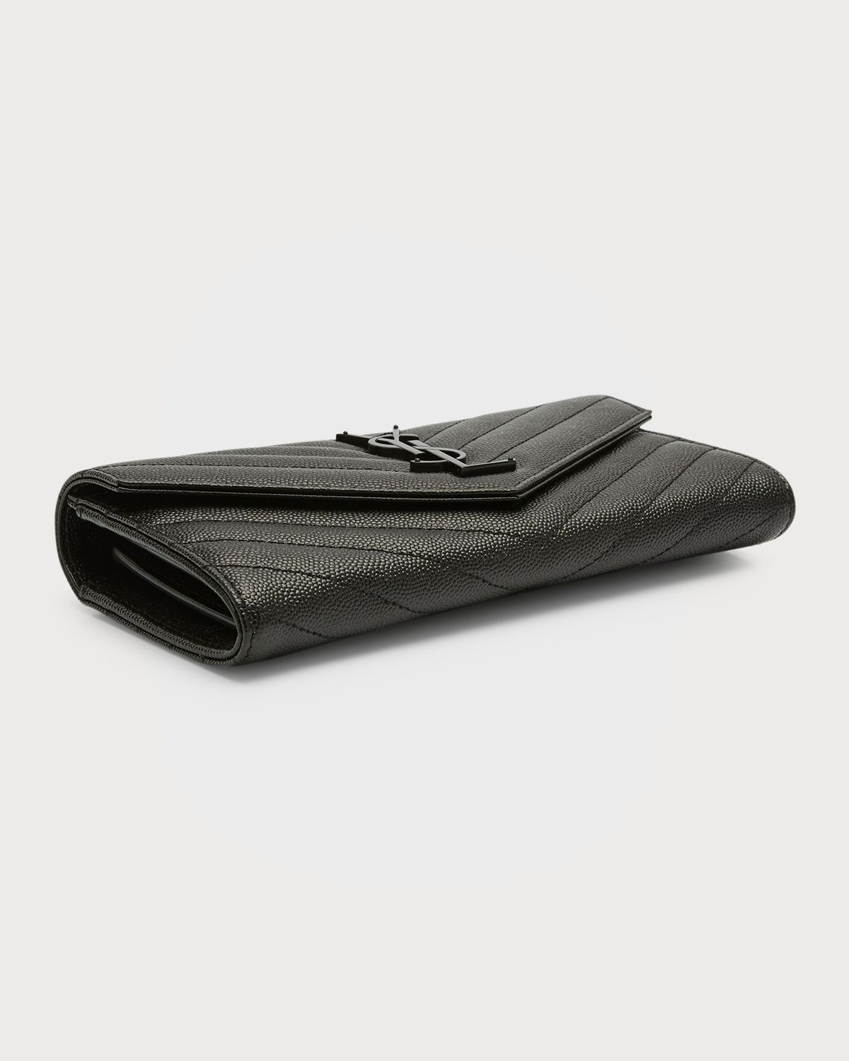 Saint Laurent YSL Monogram Large Flap Wallet in Grained Leather | Thumbnail 9